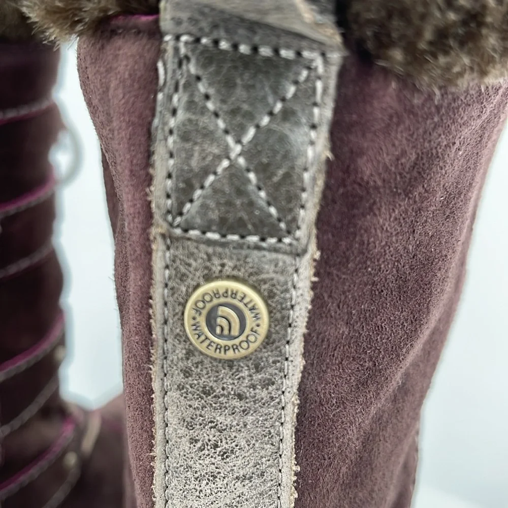The North Face‎ Brown Suede Fur Lined Lace Up Winter Boots Womens Size 7